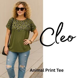 Cleo Tee Shirt/Short Sleeve/ Animal print